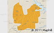 Political 3D Map of Atebubu, shaded relief outside