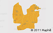 Political 3D Map of Atebubu, single color outside