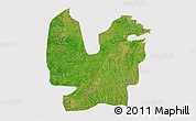 Satellite 3D Map of Atebubu, cropped outside