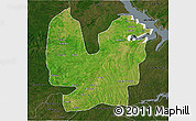 Satellite 3D Map of Atebubu, darken