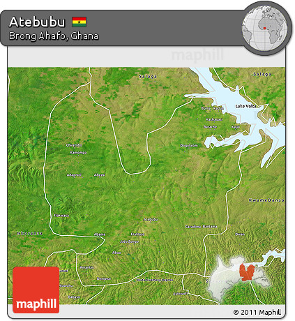 Satellite 3D Map of Atebubu