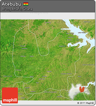 Satellite 3D Map of Atebubu