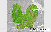 Satellite 3D Map of Atebubu, lighten, desaturated