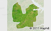Satellite 3D Map of Atebubu, lighten