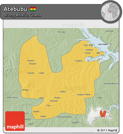 Savanna Style 3D Map of Atebubu
