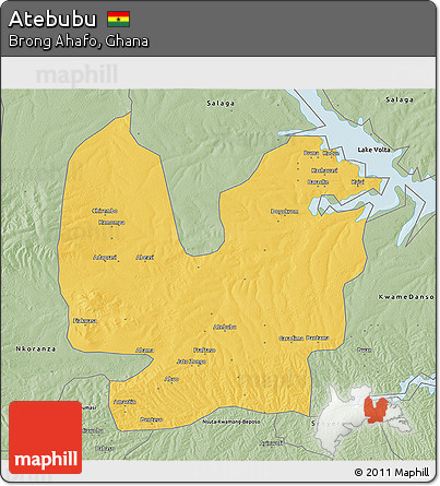 Savanna Style 3D Map of Atebubu
