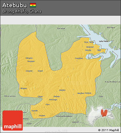 Savanna Style 3D Map of Atebubu