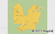 Savanna Style 3D Map of Atebubu, single color outside