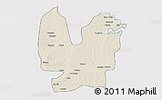 Shaded Relief 3D Map of Atebubu, cropped outside