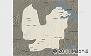 Shaded Relief 3D Map of Atebubu, darken