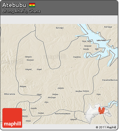 Shaded Relief 3D Map of Atebubu
