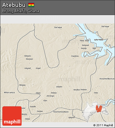 Shaded Relief 3D Map of Atebubu