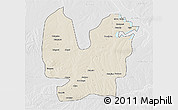 Shaded Relief 3D Map of Atebubu, lighten, desaturated