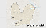 Shaded Relief 3D Map of Atebubu, lighten