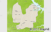 Shaded Relief 3D Map of Atebubu, physical outside