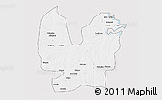 Silver Style 3D Map of Atebubu, single color outside