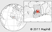 Blank Location Map of Atebubu, highlighted country, highlighted parent region