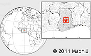 Blank Location Map of Atebubu, highlighted country
