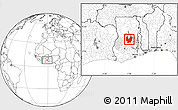 Blank Location Map of Atebubu, highlighted parent region