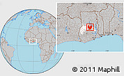 Gray Location Map of Atebubu, highlighted parent region