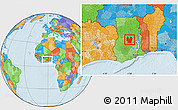 Political Location Map of Atebubu, within the entire country