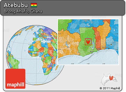 Political Location Map of Atebubu