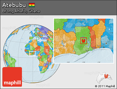 Political Location Map of Atebubu