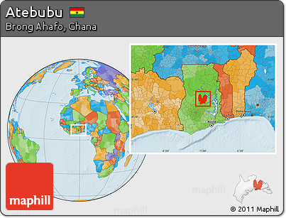 Political Location Map of Atebubu