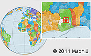 Political Location Map of Atebubu, highlighted parent region