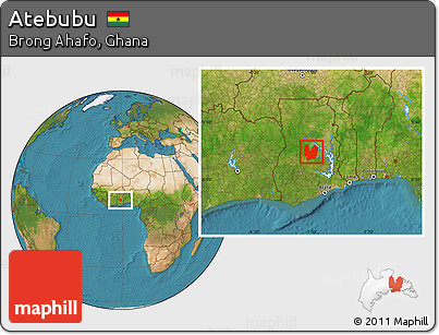 Satellite Location Map of Atebubu