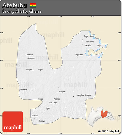 Classic Style Map of Atebubu, single color outside
