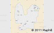 Classic Style Map of Atebubu, single color outside