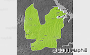 Physical Map of Atebubu, darken, desaturated