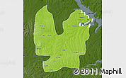Physical Map of Atebubu, darken