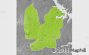 Physical Map of Atebubu, desaturated