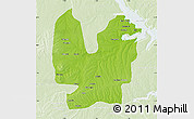 Physical Map of Atebubu, lighten