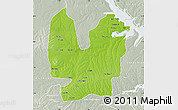Physical Map of Atebubu, lighten, semi-desaturated