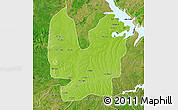 Physical Map of Atebubu, satellite outside