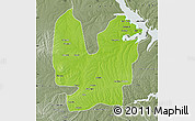 Physical Map of Atebubu, semi-desaturated
