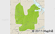 Physical Map of Atebubu, shaded relief outside