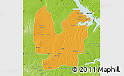 Political Map of Atebubu, physical outside