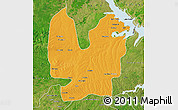 Political Map of Atebubu, satellite outside
