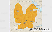 Political Map of Atebubu, shaded relief outside