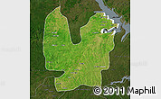 Satellite Map of Atebubu, darken