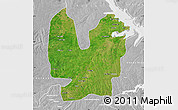 Satellite Map of Atebubu, lighten, desaturated