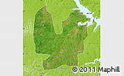 Satellite Map of Atebubu, physical outside