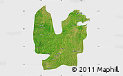 Satellite Map of Atebubu, single color outside