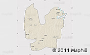 Shaded Relief Map of Atebubu, cropped outside