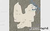 Shaded Relief Map of Atebubu, darken