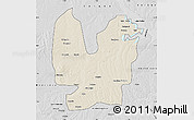 Shaded Relief Map of Atebubu, desaturated